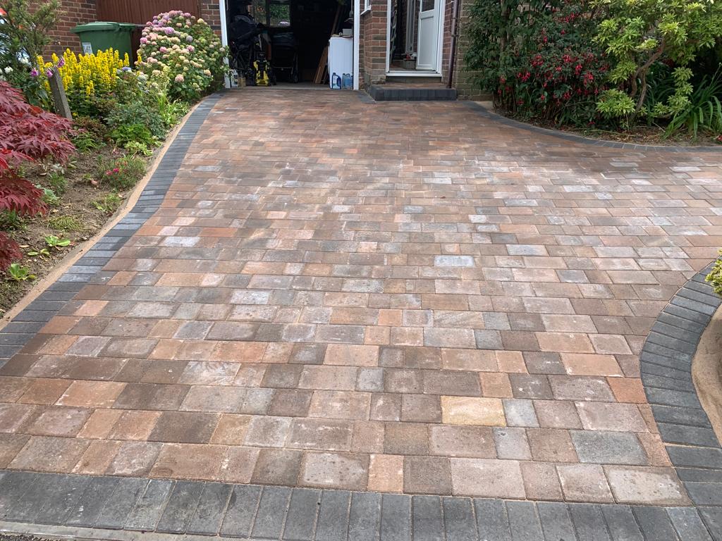 Laying block paving in Gomshall, Surrey