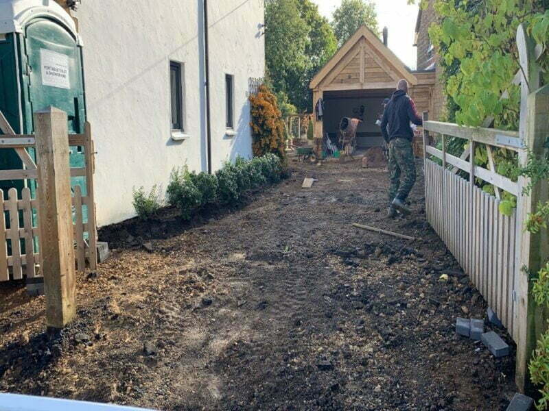 Excavating the driveway